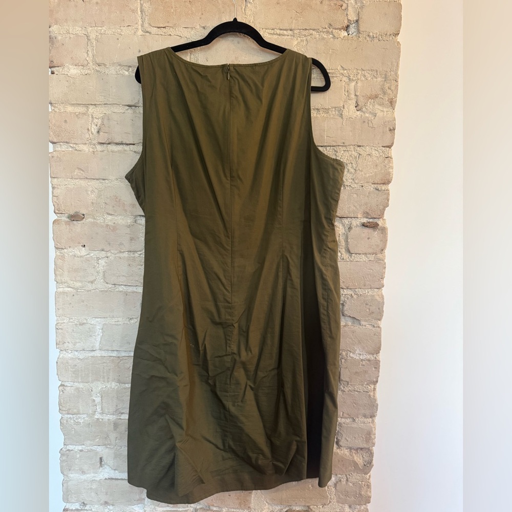 Talbots Olive Green Ruffle Front Dress - Picture 5 of 5